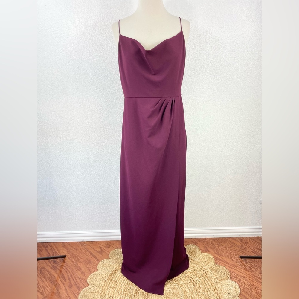 {Sachin & Babi} Paulina 4-Way Stretch Crepe Gown, Deep Wine, Size 10, NWT